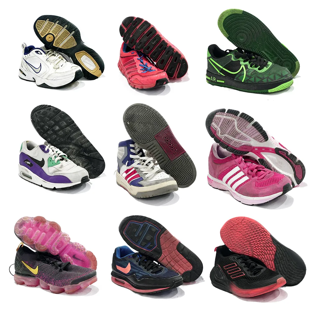 Various branded men's used shoes with vivid and attractive styles.